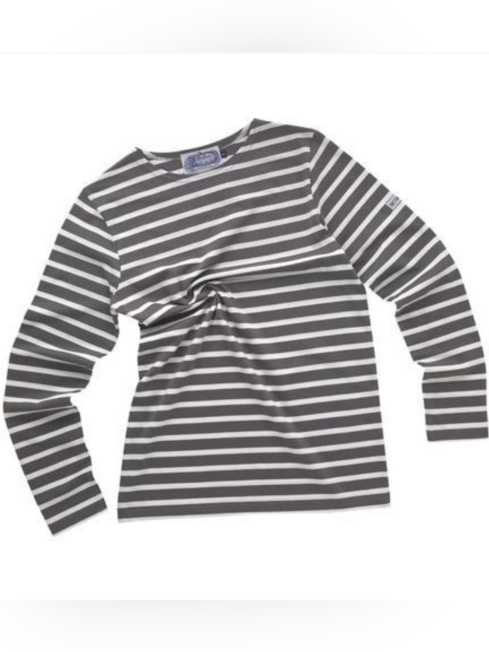 NWOT size Medium The Original Breton Shirt grey white stripe